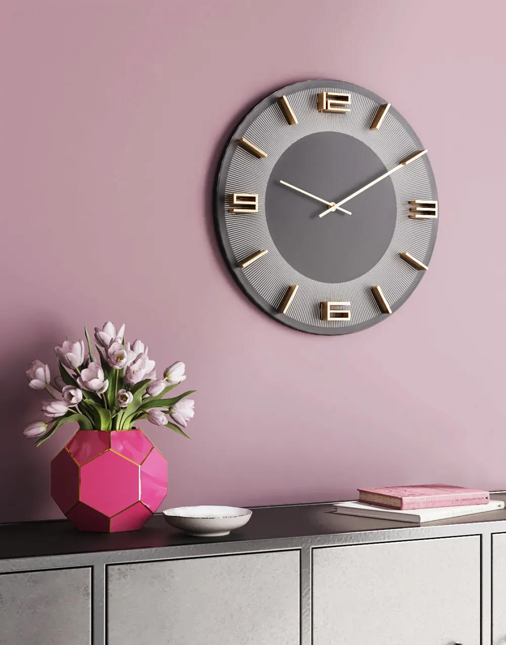 wandklok_leonardo_grijsgoud_5.webp KARE Design Wandklok Leonardo Grijs-Goud