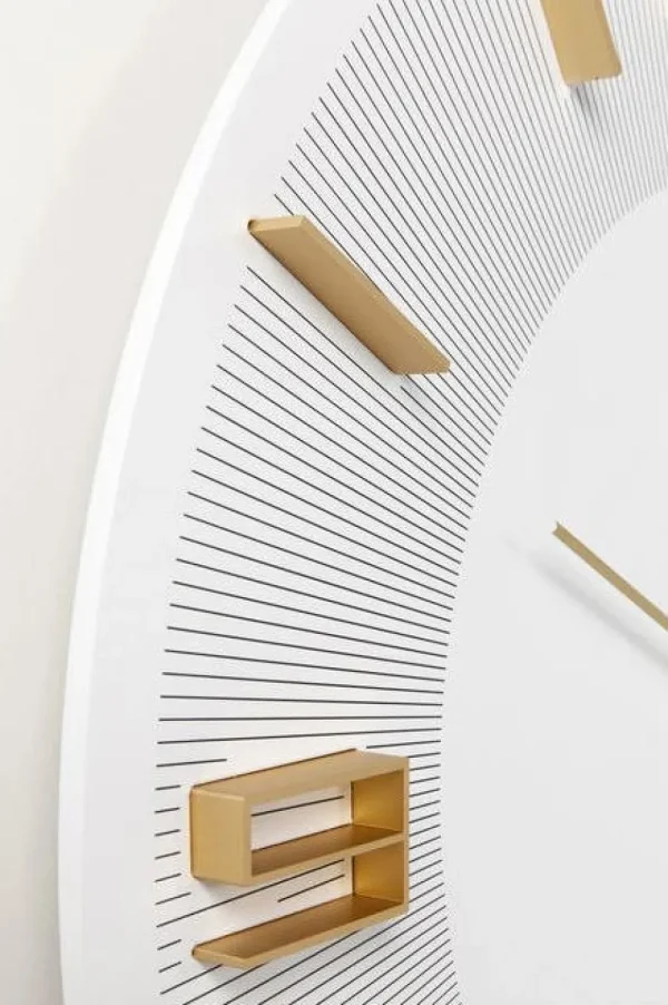 KARE Design Wandklok Leonardo Wit-Goud