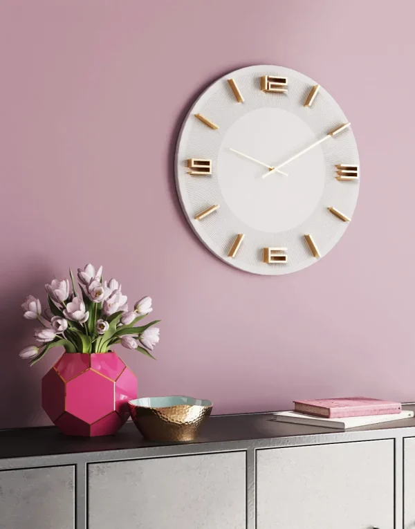KARE Design Wandklok Leonardo Wit-Goud