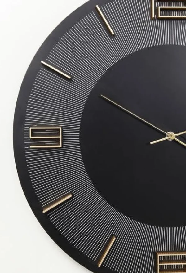 KARE Design Wandklok Leonardo Zwart-Goud 50cm