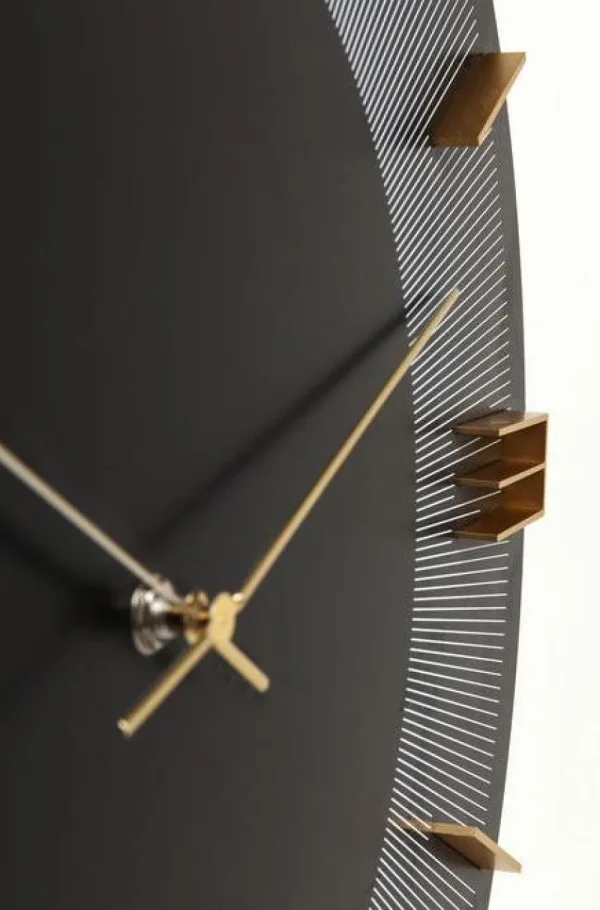KARE Design Wandklok Leonardo Zwart-Goud 50cm