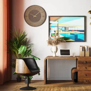 KARE Design Wandklok Levi Bruin Ø60cm