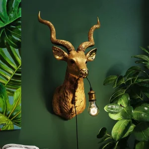 KARE Design Wandlamp Animal Goat Gold 45x74cm