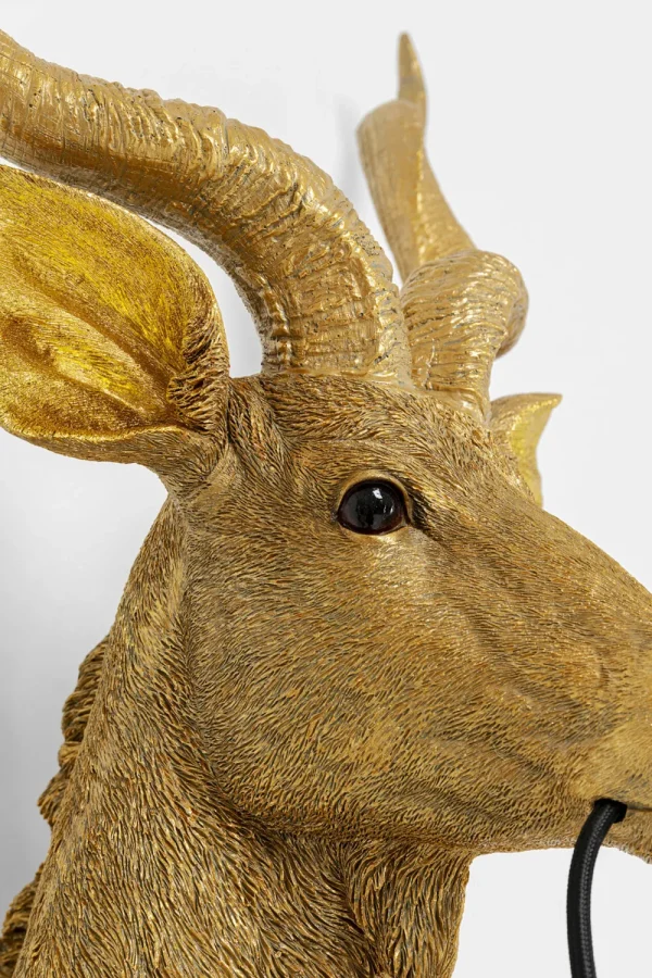 KARE Design Wandlamp Animal Goat Gold 45x74cm