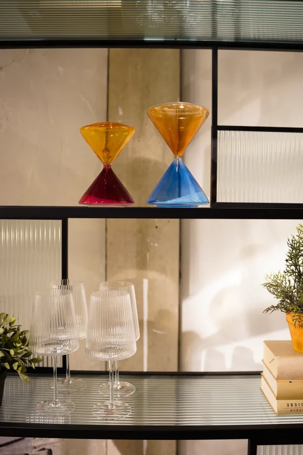 KARE Design Zandloper Blauw-Oranje 5 Minuten Ø13cm